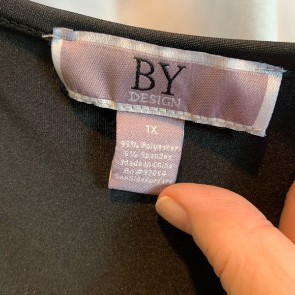 Love By Design Cap Sleeve Cowl Neck Tie Waist Jumpsuit - Black - size 1X - Picture 5 of 8